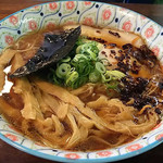 自家製麺 カミカゼ - 2017.7.21  醤油焦がしネギラーメン ＋  トッピング 穂先メンマ   800円＋100円