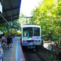 貴船喜らく - 貴船口での叡山電車
