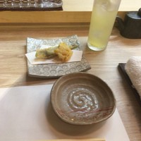 鮨あら井 - 小鮎とトウモコロシの天ぷら