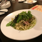 Momo Kitchen - ＊ベーコンと木の子のバジルクリーム生パスタ（¥1,000）