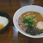 麺喰屋 澤 - らーめん（鶏白湯）+味玉+大ライス