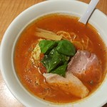 麺肴 今日から - 真上から「冷やっトマラーメン」を撮影(2017年7月21日)