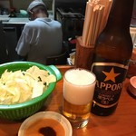 やきとり　鳥耕 - ビール＆お通し