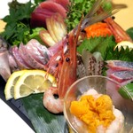 創作割烹 東 - 鮮魚のお造り5点盛り合わせ