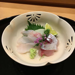 鮨割烹 汐 - アイナメとヒラアジ