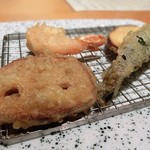 石和川 - 天ぷら（レンコン、海老、さつまいも、万願寺）