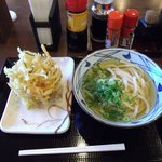 丸亀製麺 - うどん（並）とかき揚げです。