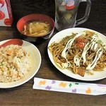 たこ焼居酒屋一番星 - 「焼きそば定食」（６００円込）（２０１７年７月）