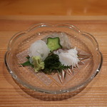 日本料理 幸庵 - ヤリイカ、蛸、イシガレイの盛合せ