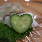 日本料理 幸庵 - ハート形の胡瓜アップ