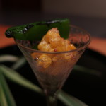 日本料理 幸庵 - 万願寺唐辛子ととうもろこしのかき揚げアップ