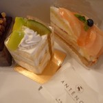 アンテノール - メロンのショートケーキと桃のタルト