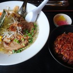 わかの屋 - しおラーメンとミニソースカツ丼のセット