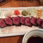 いろいろなお味が楽しめる牛ハラミステーキ（タタキ）580円