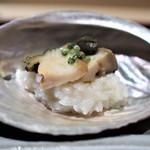 銀座 しのはら - 煮鮑　スッポンスープで炊いたおかゆ