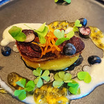 organ - フォアグラ、黄色ビーツ、パイナップル、イドロメルソース