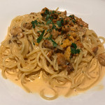 俺のフレンチ・イタリアン 青山 - 生ウニのクリームパスタ：ウニ増量（アップ）