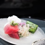 懐石 八泉 - 鱧の落とし　鮪の刺身