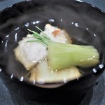 懐石 八泉 - 焼き鱧と翡翠茄子　そうめんのお椀