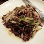 楽山 - 牛肉・葱・胡瓜の味噌炒め