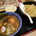 三竹寿 - 味玉濃厚豚骨魚介つけ麺+海苔+半ライス