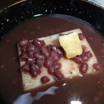 なにや - 島瑞雪で作った汁粉+島瑞雪1片