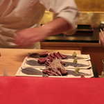 にくの匠 三芳 - いちぼ盛り付け