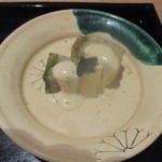 日本料理 永代 - 鯵と野菜、テリーヌ風　これはコースとは別にサービスで頂きました