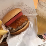 モスバーガー - モスバーガー、ハニーレモンジンジャーエール、ポテト