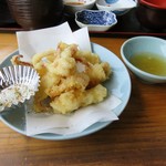 最後のイカの天ぷら。うまかった。