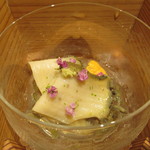 銀座 しのはら - 煮アワビ 雲丹 じゅんさい