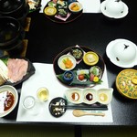 旅館 國崎 - 夕食（最初のセッティング）