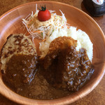 びっくりドンキー - カリーバーグディッシュ＋牛肉コロッケ