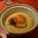 みこころや - 蒸物：雲丹と鮑の茶碗蒸し