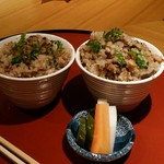 みこころや - ご飯：新生姜と牛肉 木の芽の炊き込みご飯：私の大盛り　