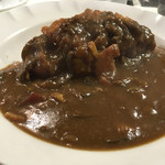 カレーショップ山小屋 - ランチ 茄子とベーコンのカレー＋チキンカツ