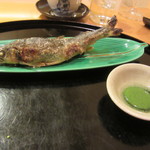 懐石料理 はし本 - 焼き物：鮎の塩焼き　2100円？+Tax　＆　蓼酢