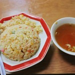 天龍 - 炒飯ｗ　この付属のｽｰﾌﾟと合わせて食べると旨いｗ