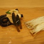 お料理 佐藤 - 2011.3　白魚一夜干しの炭火焼　土筆にわらび