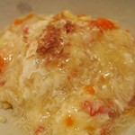 赤坂璃宮 - 蟹肉と内子のあんかけチャーハン　ズームアップ