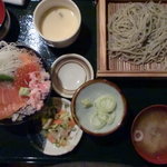 h Bishokukashu Echigoya - ミニ丼とへぎそばセット