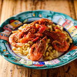 Delicious red shrimp and pistachio - Fusilli Napoletani