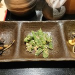 Sushi Shunsen Ryouri Sharizen - 小鉢三点盛り。
