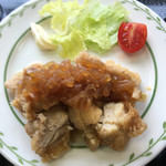 Cafe茶々 - 唐揚げ玉ねぎソース掛け