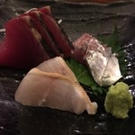 銀座 いっぱし - お造り：鰹・鯵・あいなめ