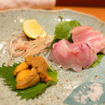 鮨 おさむ - トロ、赤ムツ昆布締め、赤ウニ
