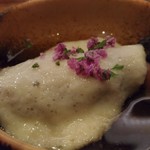 焼きナスの生ハム巻きとろろソース