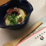 明陽軒 - 前菜 もろこし豆腐の馬肉のせ