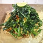 自然派中華 クイジン - 鮎と焦がし葱､空芯菜､生姜麺の和えそば