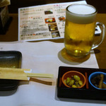 生ビール+突き出し